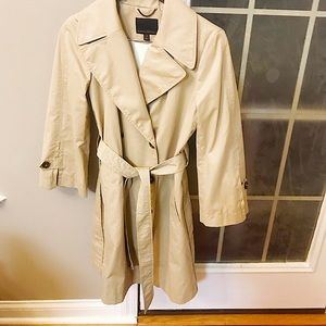 Banana Republic Women’s long, khaki pea coat